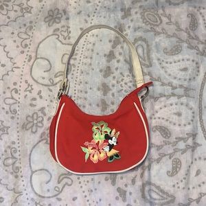 Disney Hawaiian Minnie Mouse Red White Canvas Small Purse Tropical Y2K